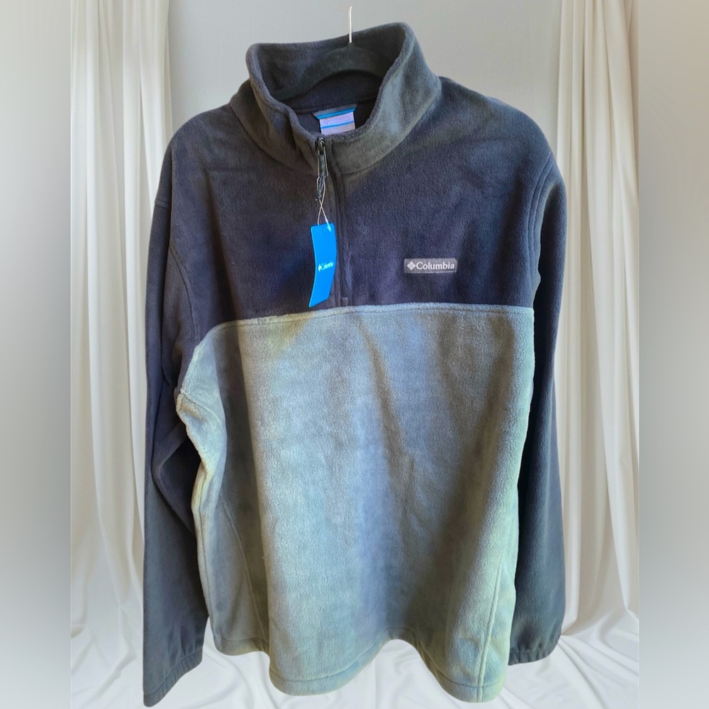 Columbia Mens Steens Mountain Black/Grey Fleece 1/4 Zip Pullover Outerwear NWT
